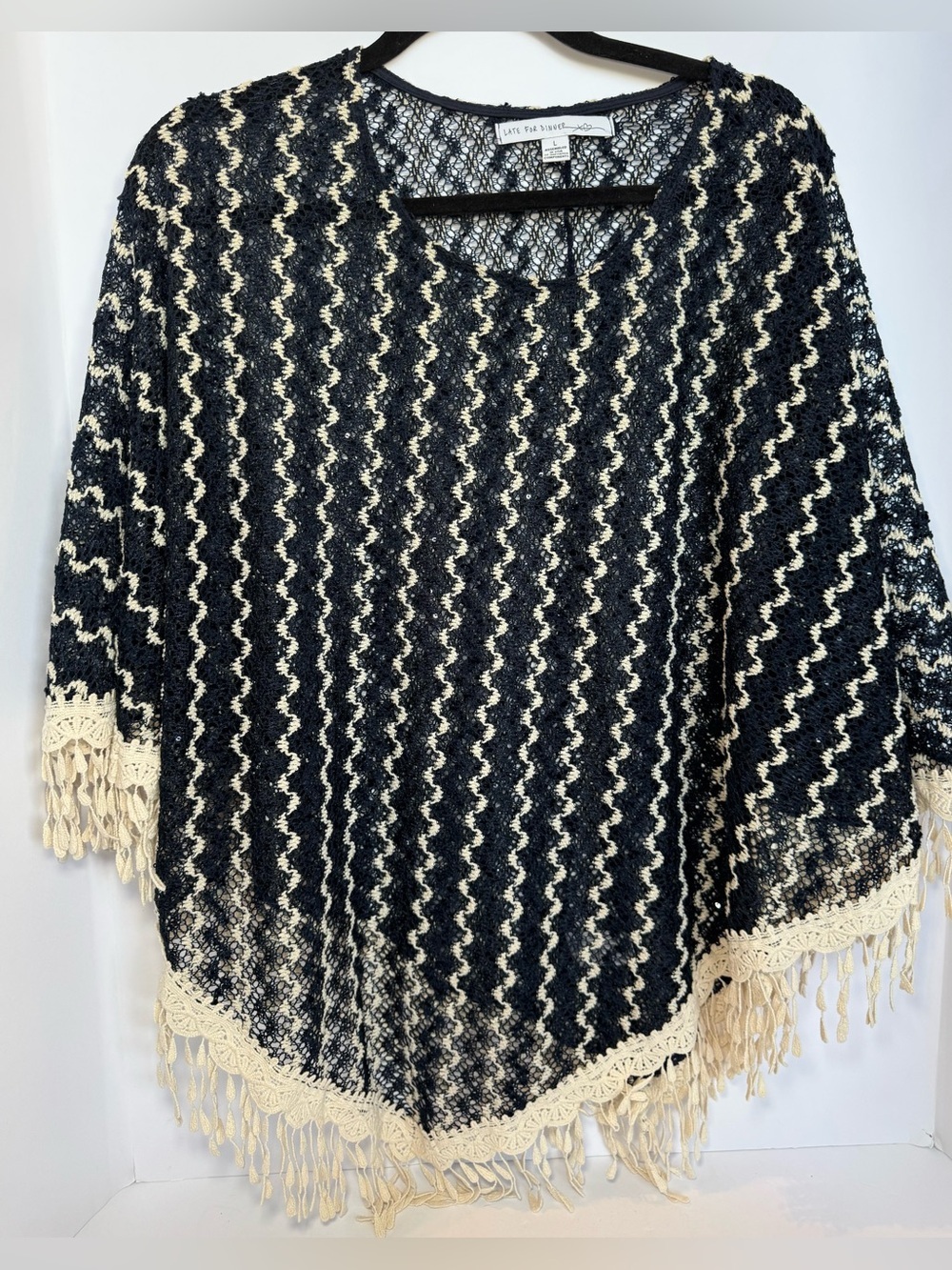 Boho Crochet Open Knit Poncho